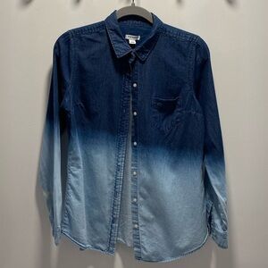 Old Navy Ombre Blue Button Down Shirt